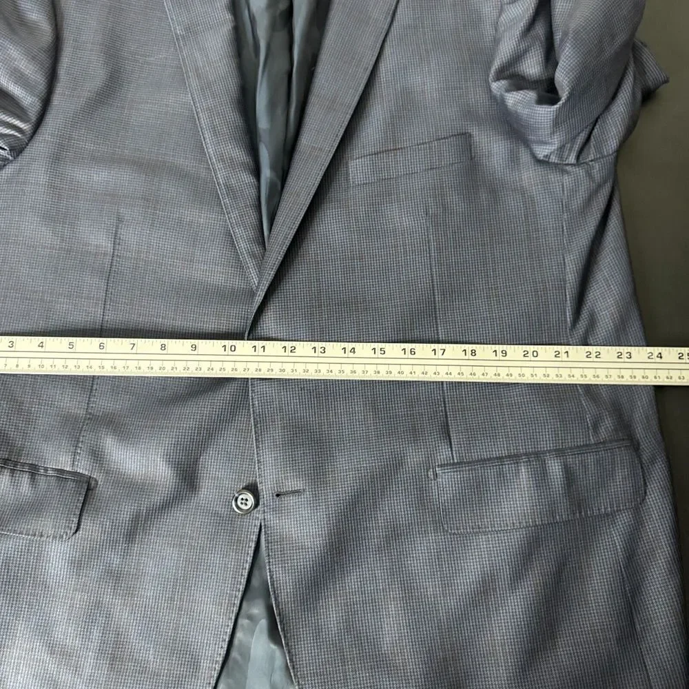 Joseph Bach Sartoriale‎ Sport Coat Blazer 48R (58 it) Mens Blue Check Wool